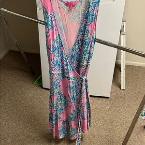 Floral Pink Women Wrap Dress